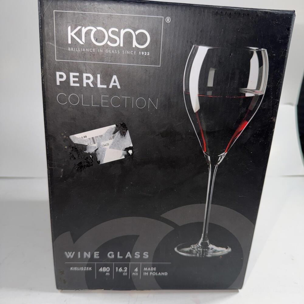 KROSNO Wine Glasses RED WINE Goblet SET/4 510ml 17.2oz 10" Made In Poland